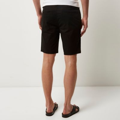 Black slim fit chino shorts